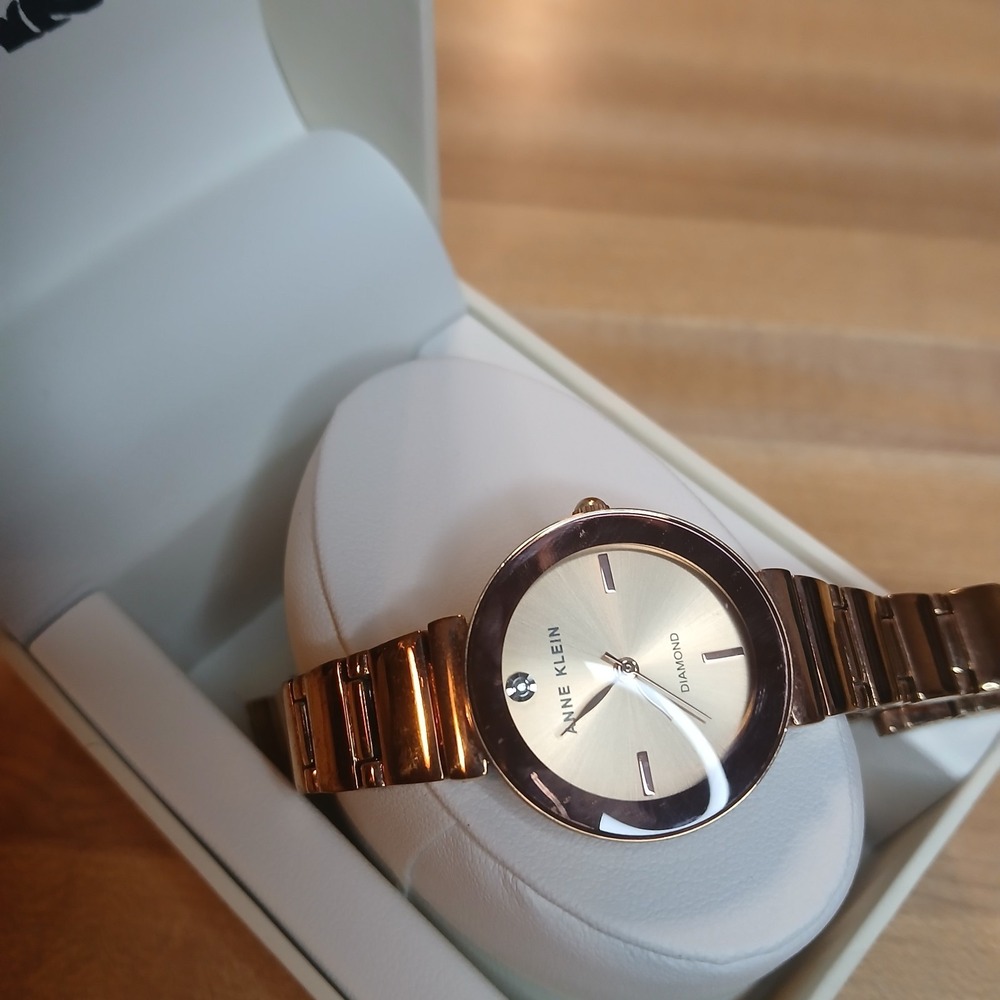 Anne Klein Women's Genuine Diamond Dial Bracelet Watch Rose Gold‎